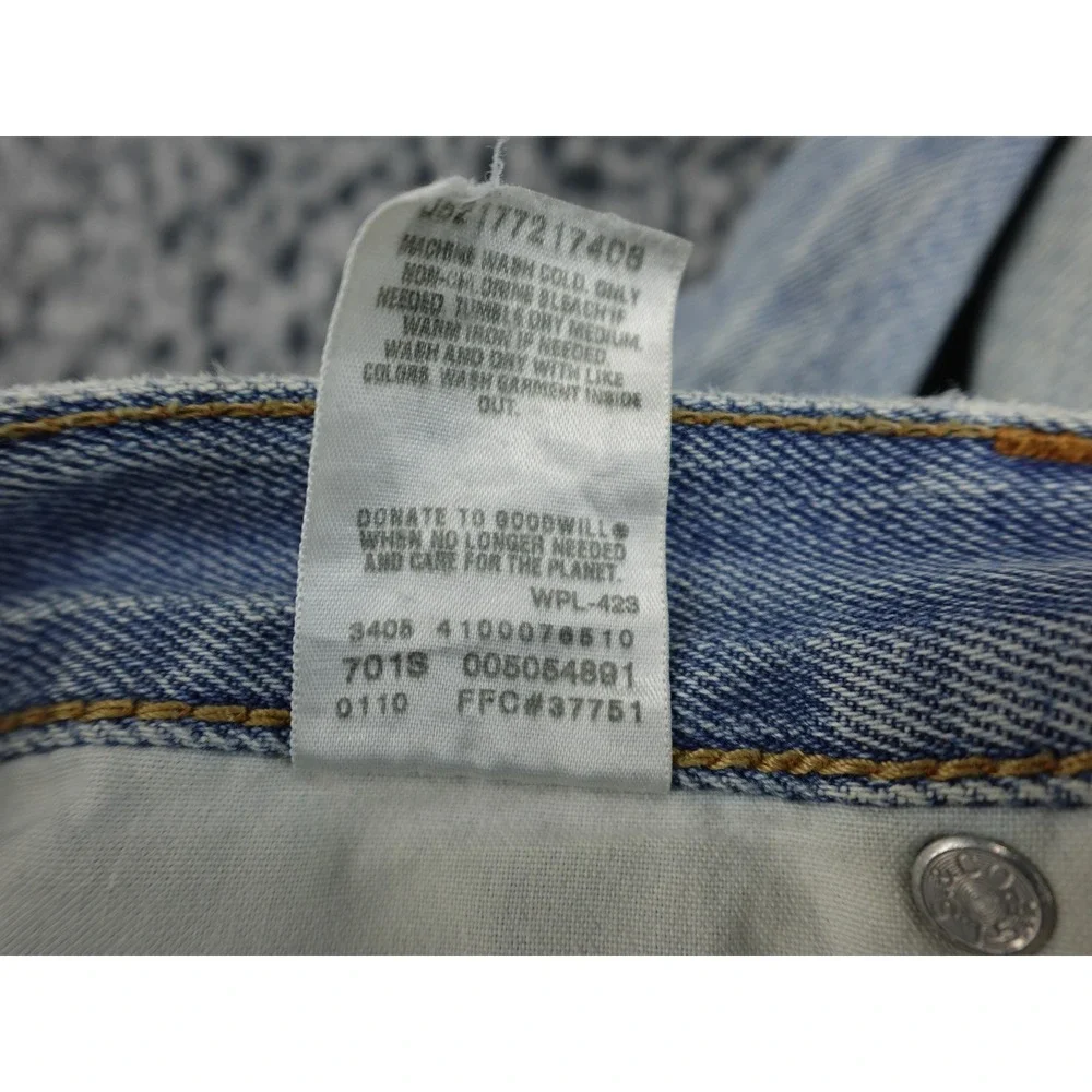 Levi's 505 Regular Fit Jeans Mens 36x32 Light‎ Blue Straight Leg Denim